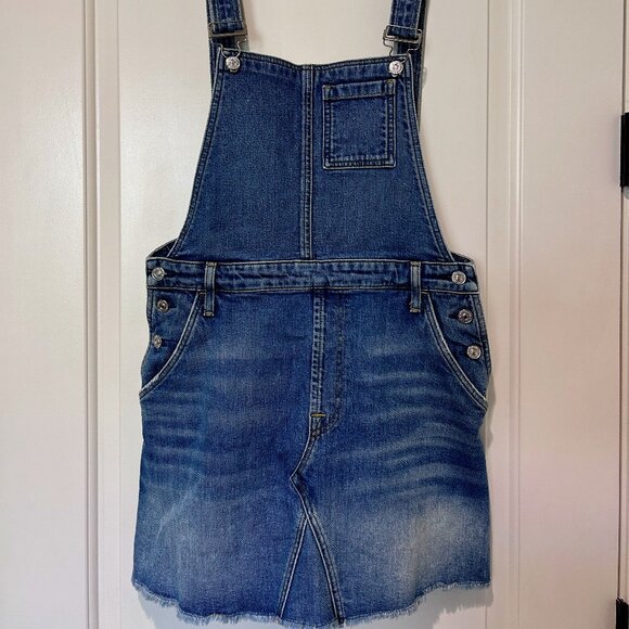 7 for all Mankind Denim Skirt Overalls - Picture 1 of 6